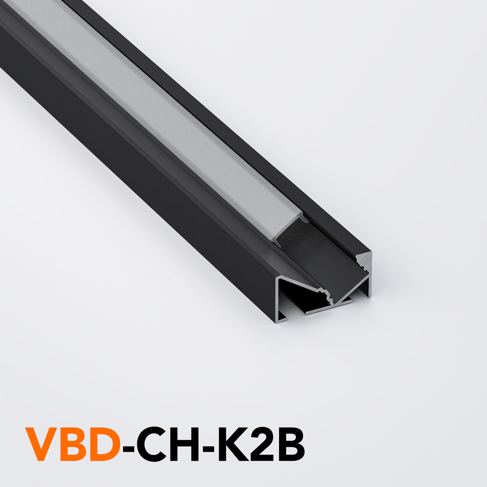 VBD-CH-K2B 45-degree Black LED Aluminum Channel