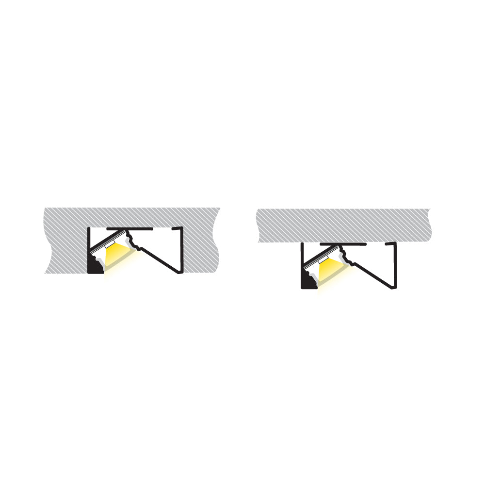 VBD-CH-K2B 45-degree Black LED Aluminum Channel