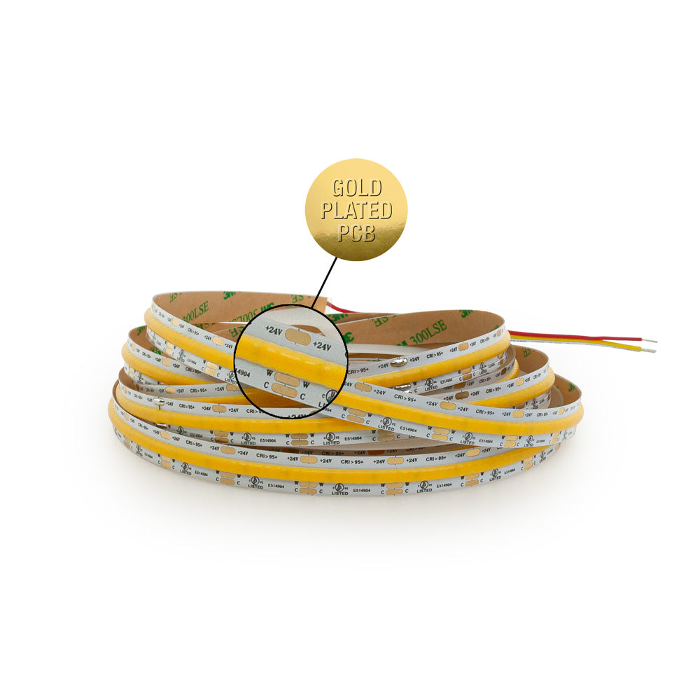 VBDFS-COB640W4.5-27-60-24S COB Hybrid Adjustable Color Temperature LED Strip, 14W/m(4.5W/ft)