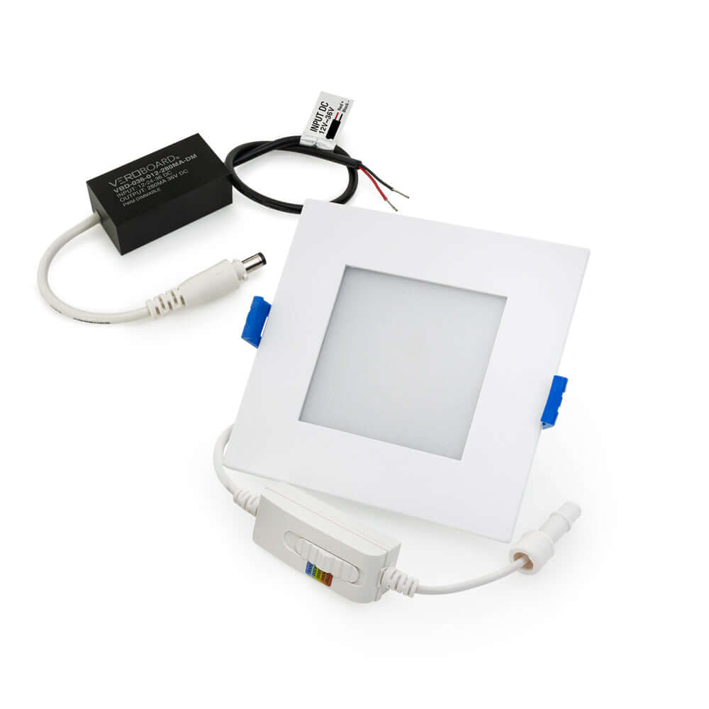 LED-S12W-1224V-5CCTWH-SQ, 4 inch Recessed Ceiling Light