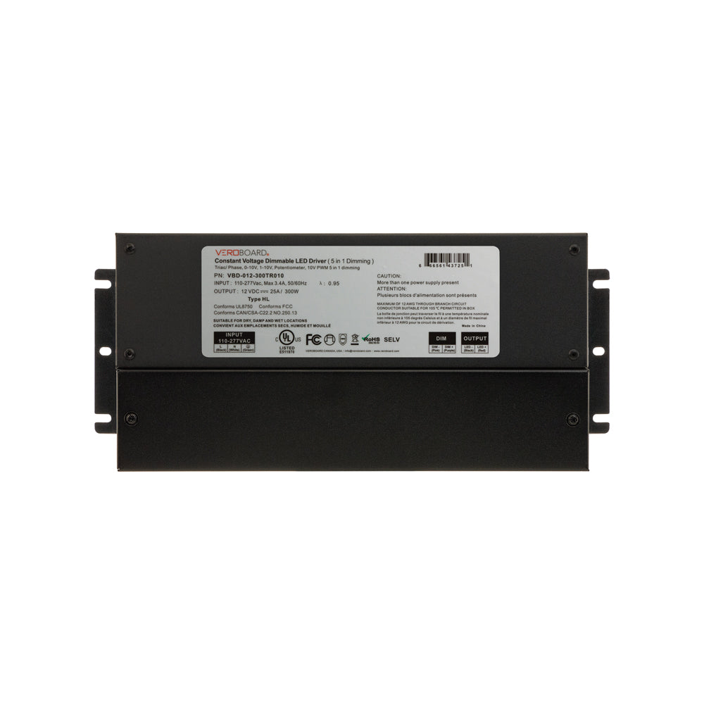 VBD-012-300TR010 5in1 Dimmable Constant Voltage LED Driver 12V 300W