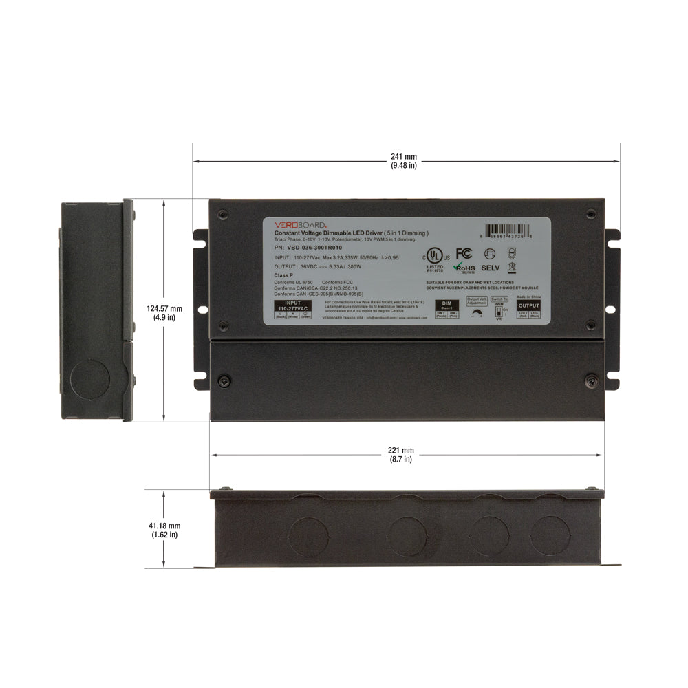 VBD-036-300TR010 5in1 Dimmable Constant Voltage LED Driver 36V 300W