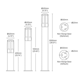 VBD-BLRD-M1-xxV-xxxx-xxx Bollard Pathway Light