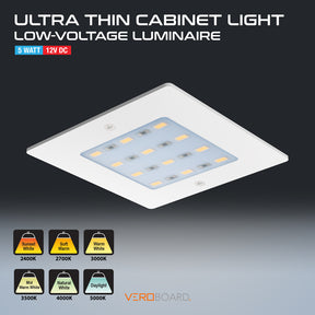 VBUN-S50-12V-WH Square Ultrathin Surface Mount Cabinet Light 12V 5W White