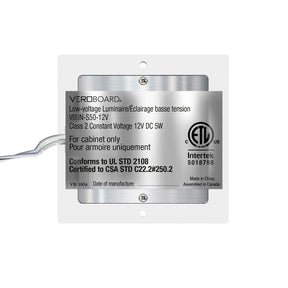 VBUN-S50-12V-WH Square Ultrathin Surface Mount Cabinet Light 12V 5W White