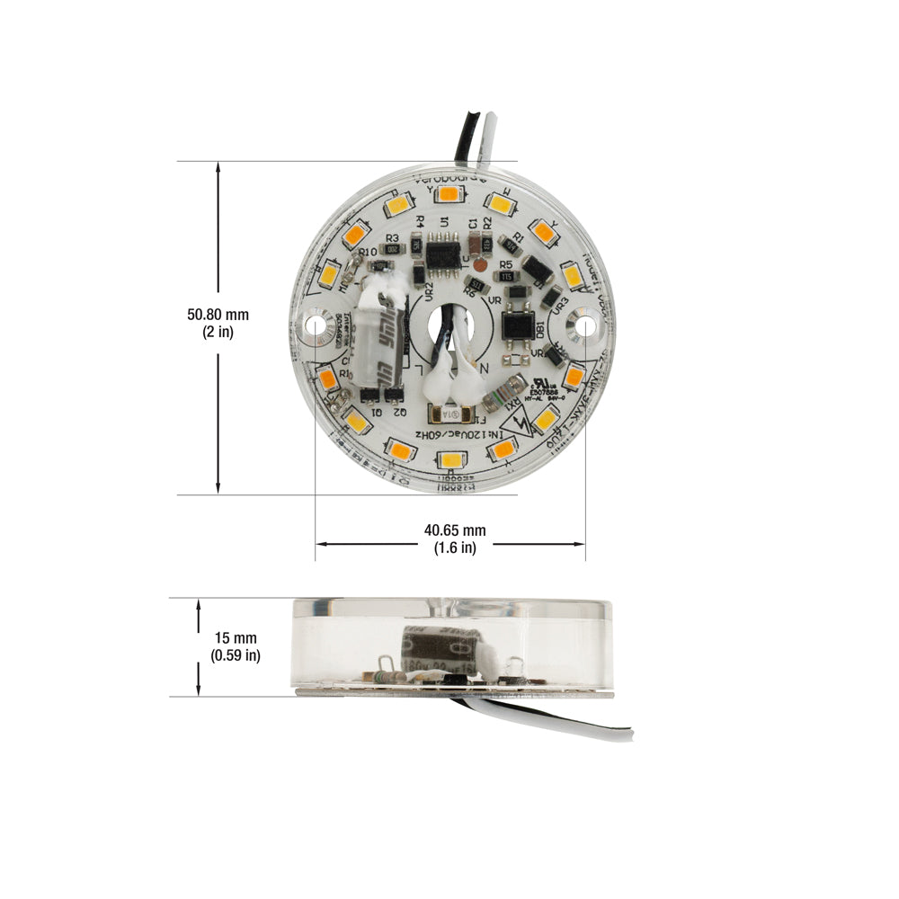 VBDMDL-02 120V AC Dimmable COB LED Light Engine, 7W, 2700K/3000K/4000K
