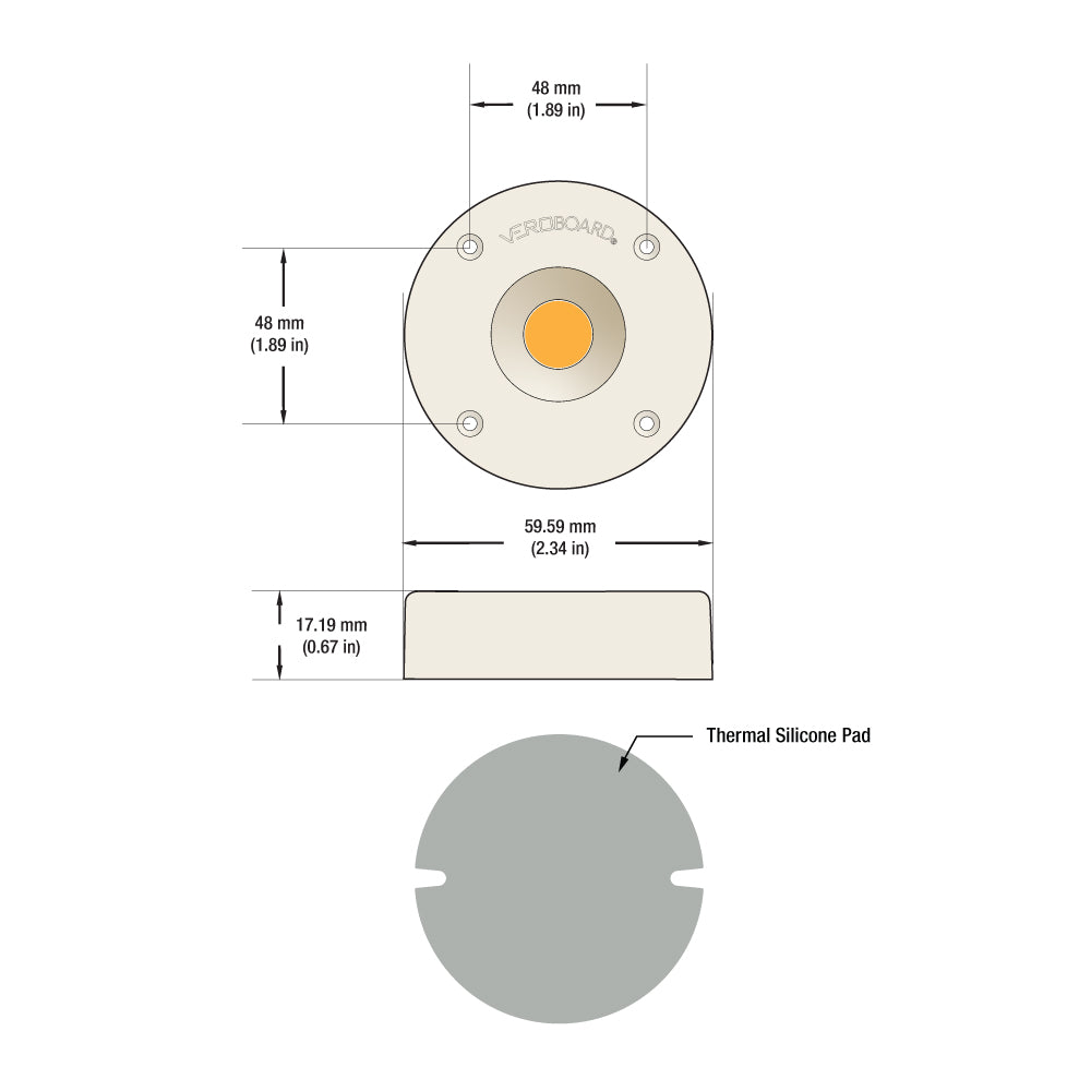 VBDMDL-5848 120V AC Dimmable COB LED Light Engine, 10W/20W/30W, 2700K/3000K/4000K