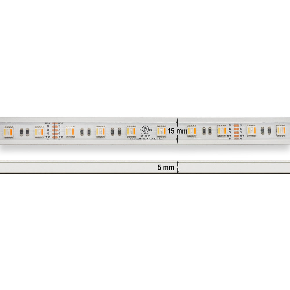 VBDFS-5050-WRGBWW-60-24-WP Waterproof COB LED Strip, 18W/m(5.5W/ft) CCT(RGB + Tunable White)