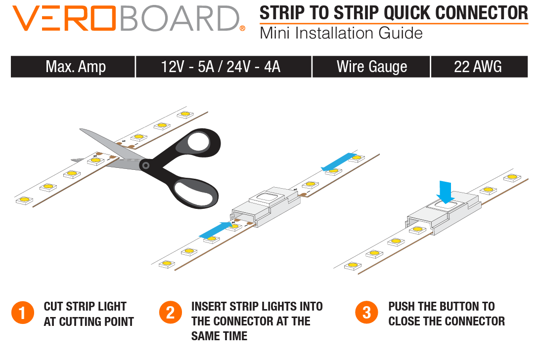 VBD-CON-10MM-2S LED Strip to Strip Connector