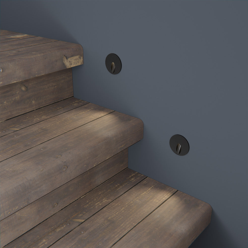 VBD-RD25-1W-3K-BK Round LED Step Lights