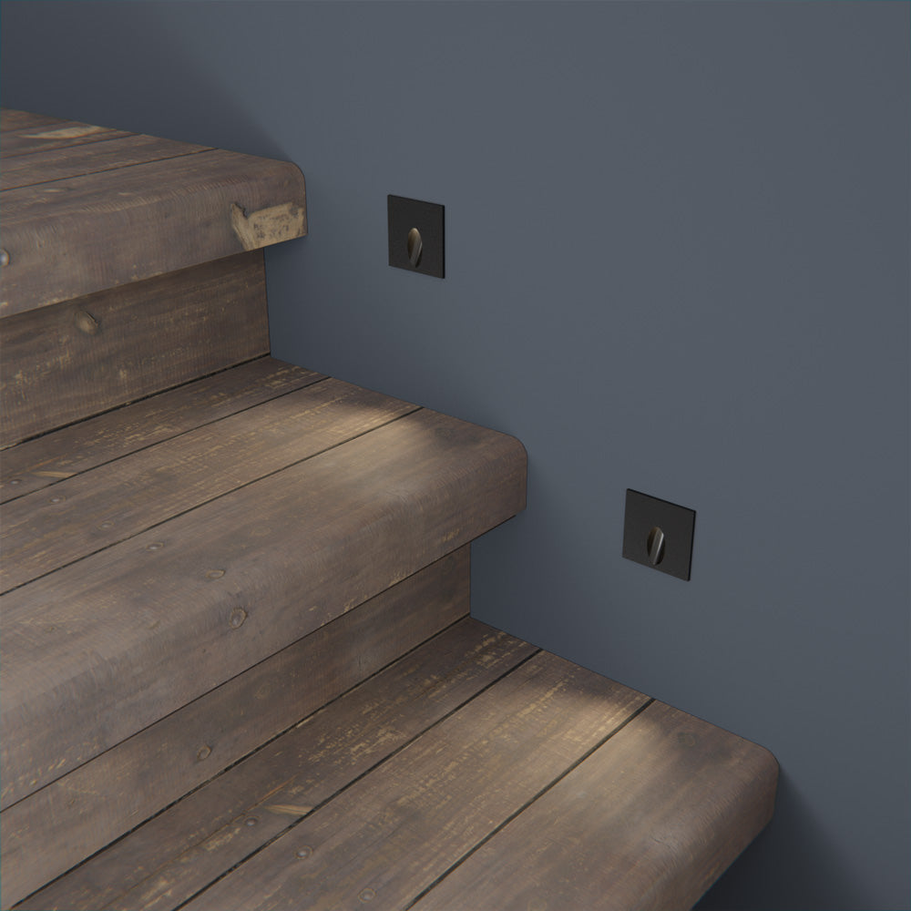 VBD-SQ25-1W-3K-BK Square LED Step Lights