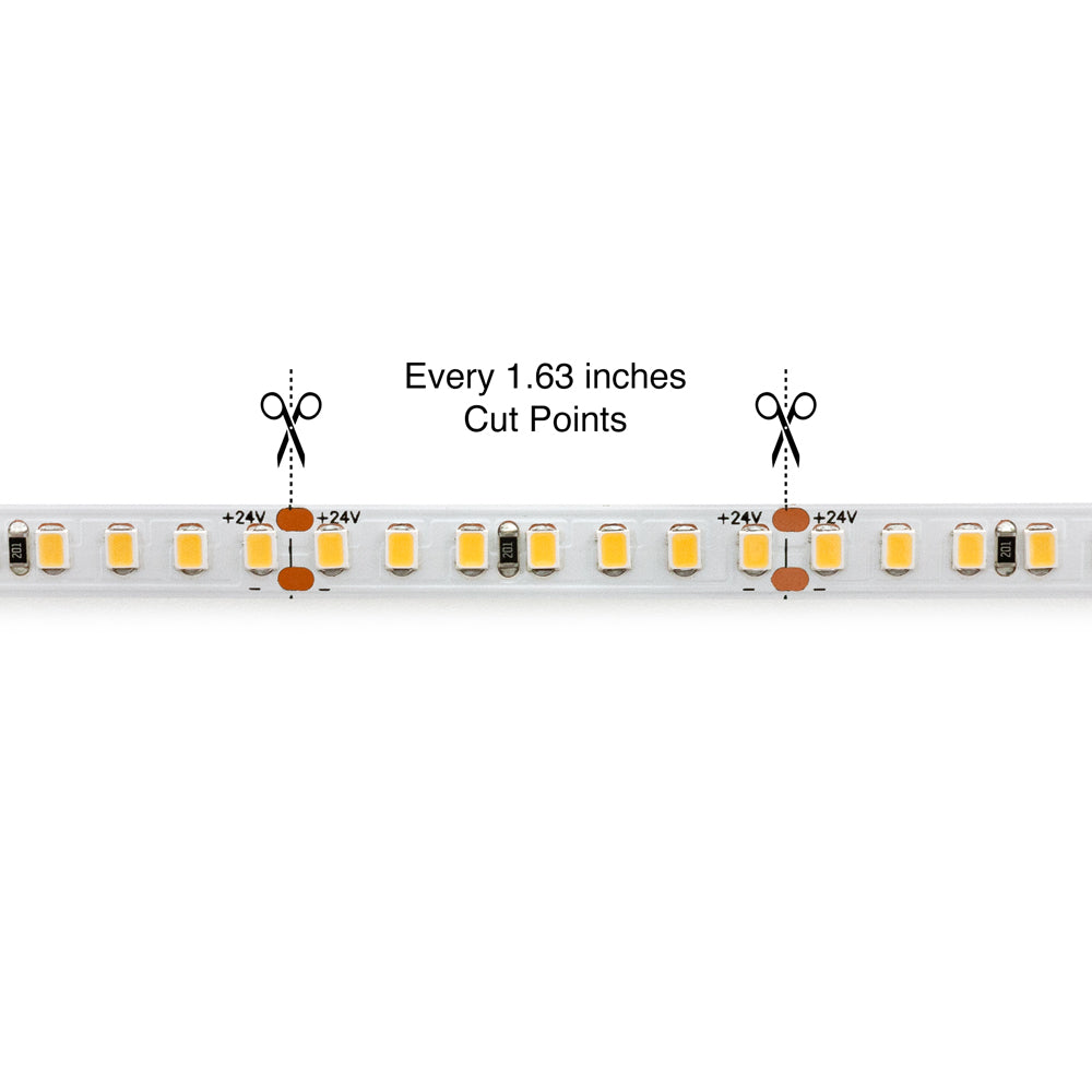 VBDFS-E2835-xxxx-168-24-NS-8 LED strip for neon channel, 24V 3.5(w/ft) CCT(2.7K, 3K, 3.5K, 4K, 5K)