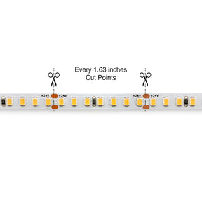 VBDFS-E2835-xxxx-168-24-NS-8 LED strip for neon channel, 24V 3.5(w/ft) CCT(2.7K, 3K, 3.5K, 4K, 5K)
