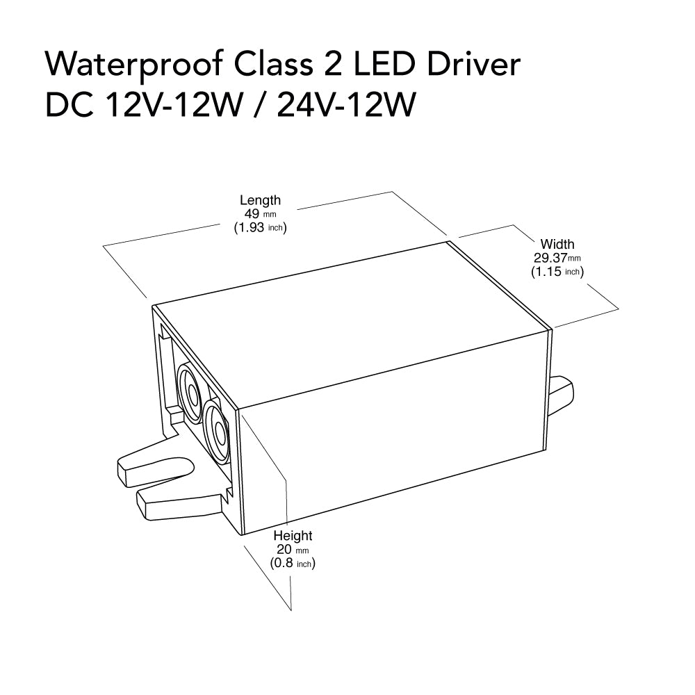 24V 12W Non-Dimmable Mini LED Driver VBD-024-012ND, Veroboard