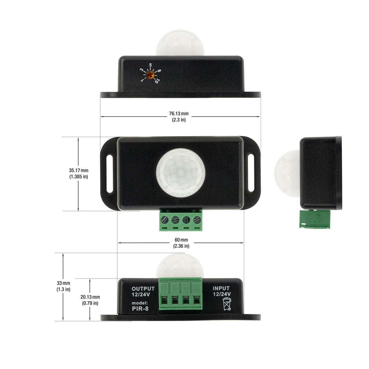 PIR Motion Sensor 12-24V 6A PIR-8, Veroboard
