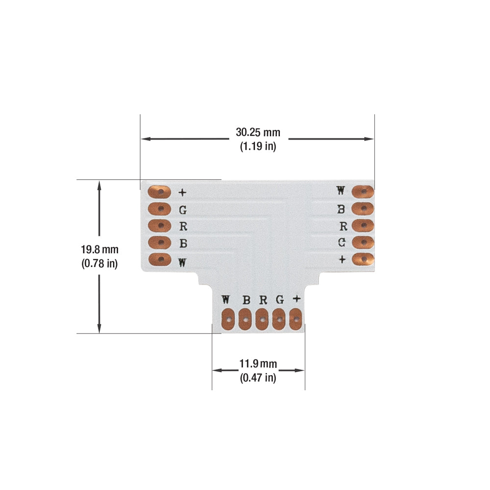 VBD-FPC12-T5A PCB type RGBW 3 Way Expansion Connector(12mm) (Pack of 3), Veroboard 