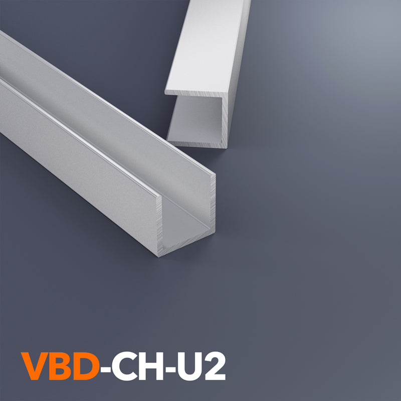 VBD-CH-U2 5/8inch Aluminum U Channel 2Meters(78.7in) and 2.5Meters(98.4in) and 3Meters(118inch), Veroboard