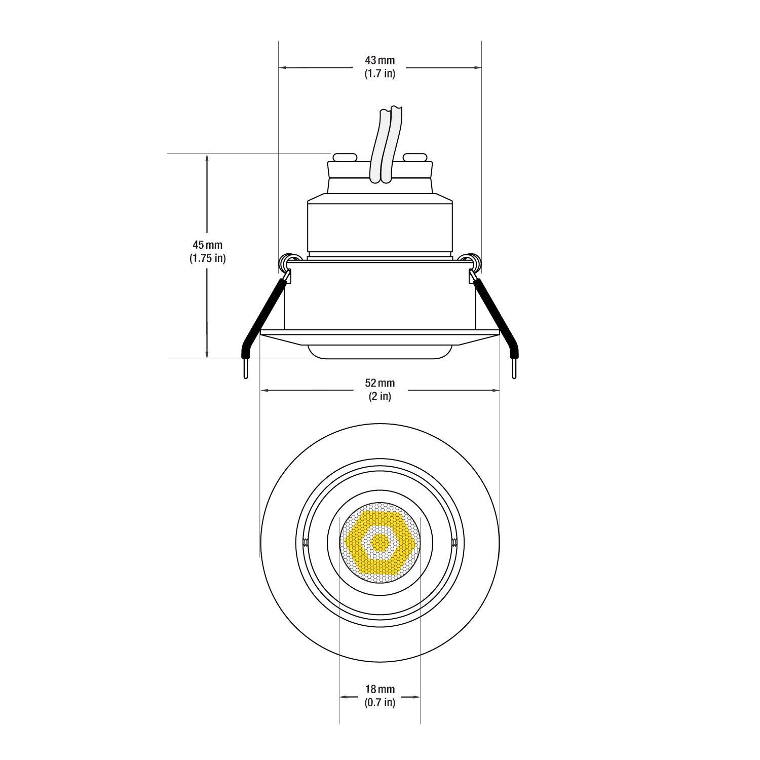 12V 3W Brushed Nickel Ceiling Light Round, RD24-3W-30K-BN, Veroboard