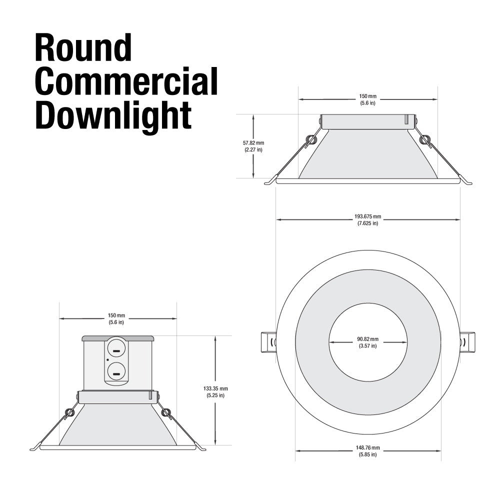 6 inch LED Commercial Downlight Reflector Round Trim, Veroboard