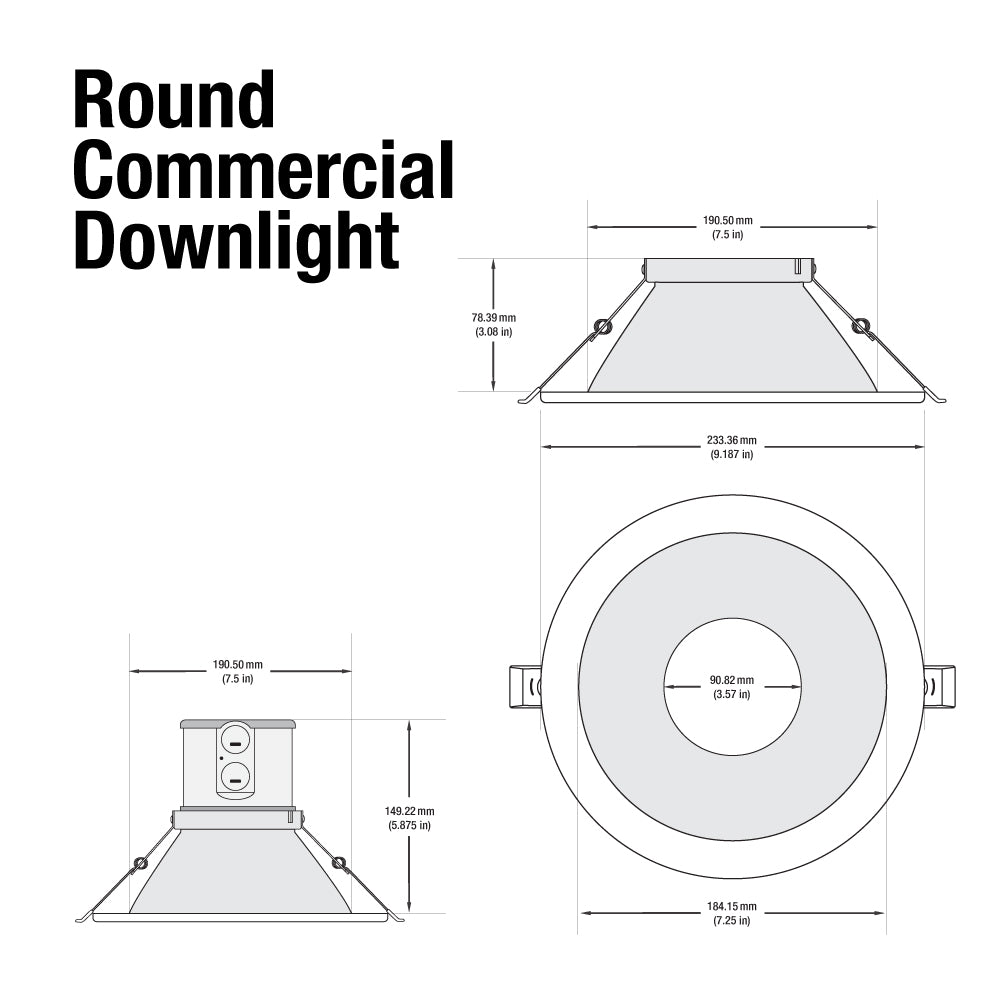 8 inch LED Commercial Downlight Reflector Round Trim, Veroboard