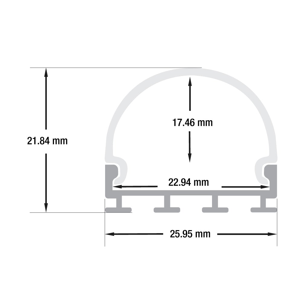 VBD-CH-R2 Linear Aluminum Channel 2.4Meters(94.4in) and 3Meters(118in), Veroboard