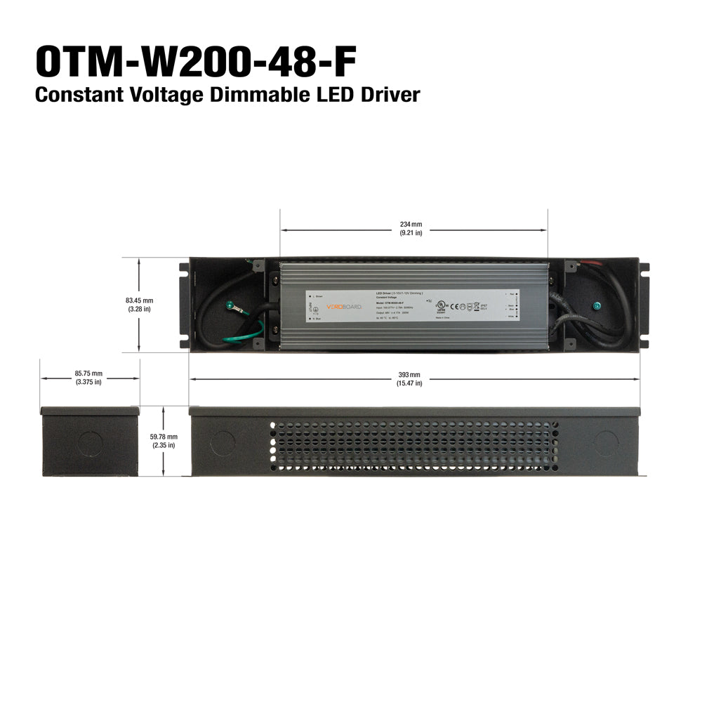 OTM-W200-48-F 0-10V Dimmable Constant Voltage LED Driver 48V 200W, Veroboard 