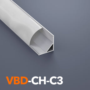 VBD-CH-C3 Corner Mount Curve Linear Aluminum Channel 2.4Meters(94.4in) and 3Meters(118in), Veroboard