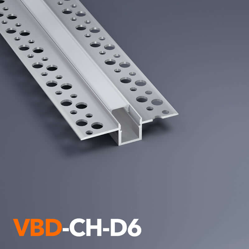 VBD-CH-D6 Drywall(Plaster-In) Aluminum Channel 2.4Meters(94.4in) and 3Meters(118in), Veroboard