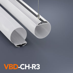 VBD-CH-R3 Round 60mm(2.36in) Diameter Diffuser LED Channel 2.4Meters(94.4in) and 3Meters(118in), Veroboard
