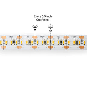5M(16.4ft) Indoor LED Strip 3014, 12V 7(w/ft) 727-873(Lm/ft) 240(LEDs/m) CCT(2.7K, 4K, 5K ) - GekPower