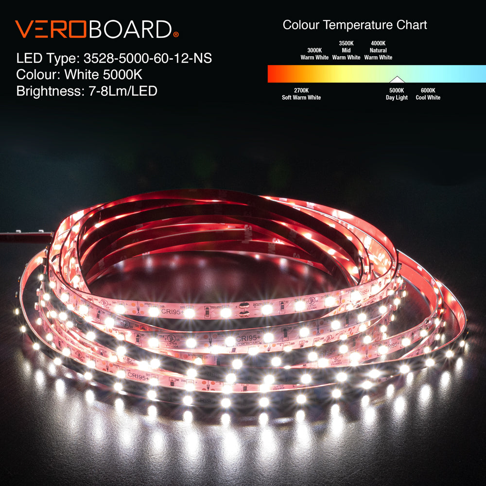 LED-Streifen, 12 V, warmweiß, 5 Meter, 300 SMD, 3528 LEDs