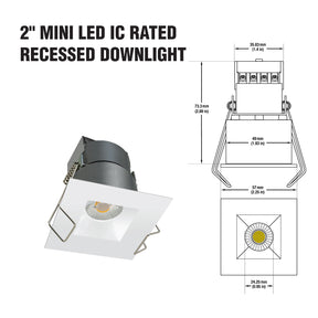 2 inch Square Mini LED Recessed Downlight LED-1-S6W-3KWH-12V-SQ, Veroboard