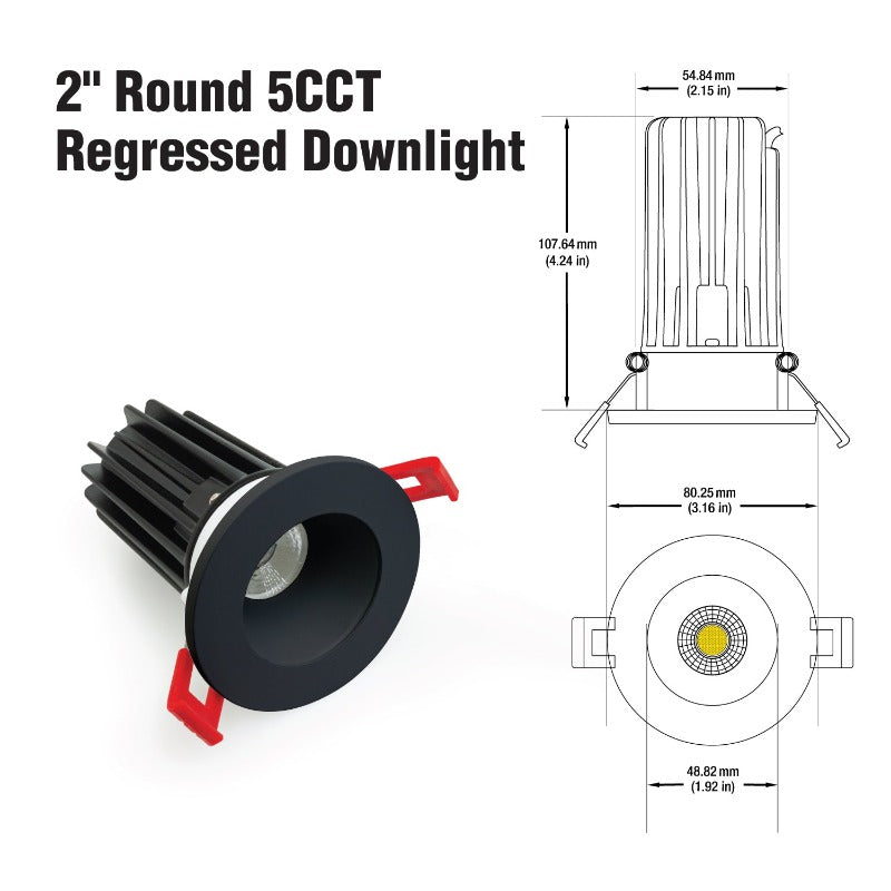 2 inch Regressed Downlight LED-2-S12W-5CCTWH, Veroboard
