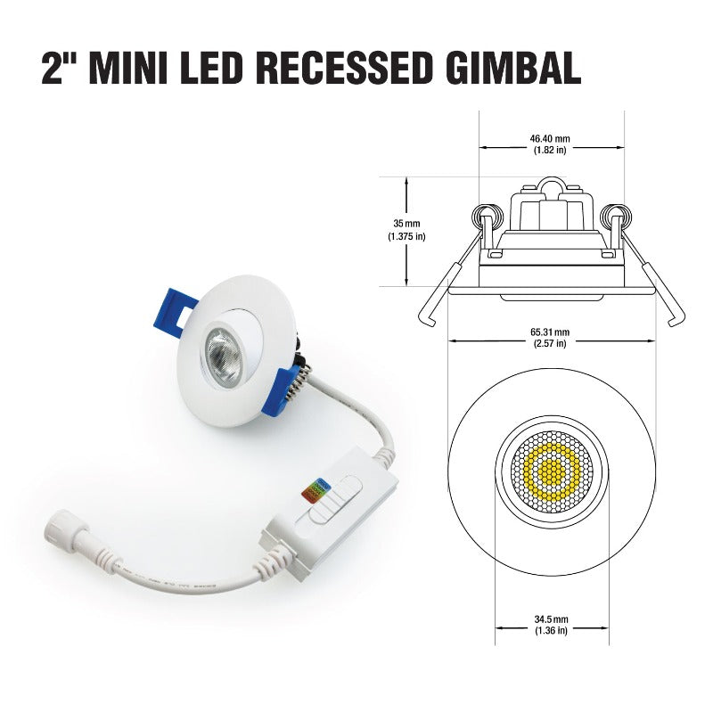 2 inch Round Mini LED Recessed Gimbal AD-LED-2-S5W-5CCTWH-EY, Veroboard