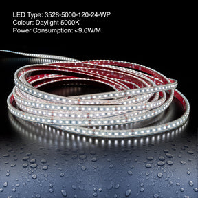 VBDFS-3528-5000-120-24-WP Weatherproof LED Strip, 840Lm/m (256Lm/ft) 9.6W/m(3W/ft)  CCT(5K), Veroboard 