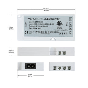 12V 50W Cabinet Multiple Output CV Non-Dimmable LED Driver OTM-E60, Veroboard