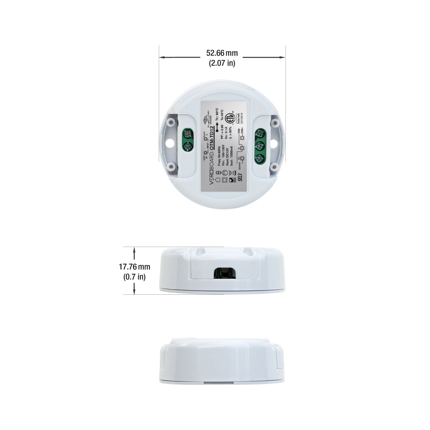 12V 12W CV 0-10V Dimmable J Box LED Driver OTM-TD12, Veroboard