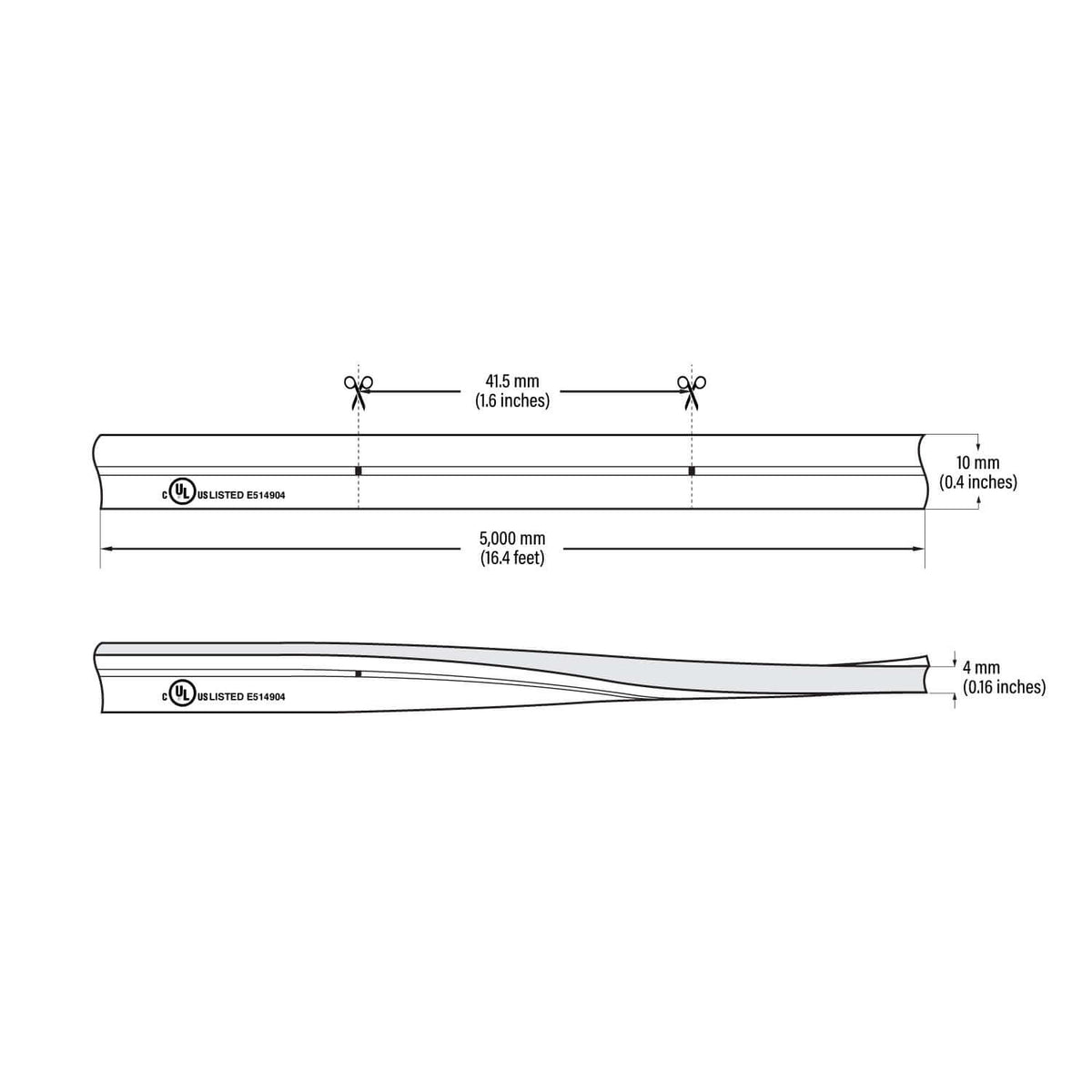 VBDFS-R Neon-4MM-168 LED/m Flexible Neon Red LED Strip  (5 Meter Roll/ 16.4ft), Veroboard 