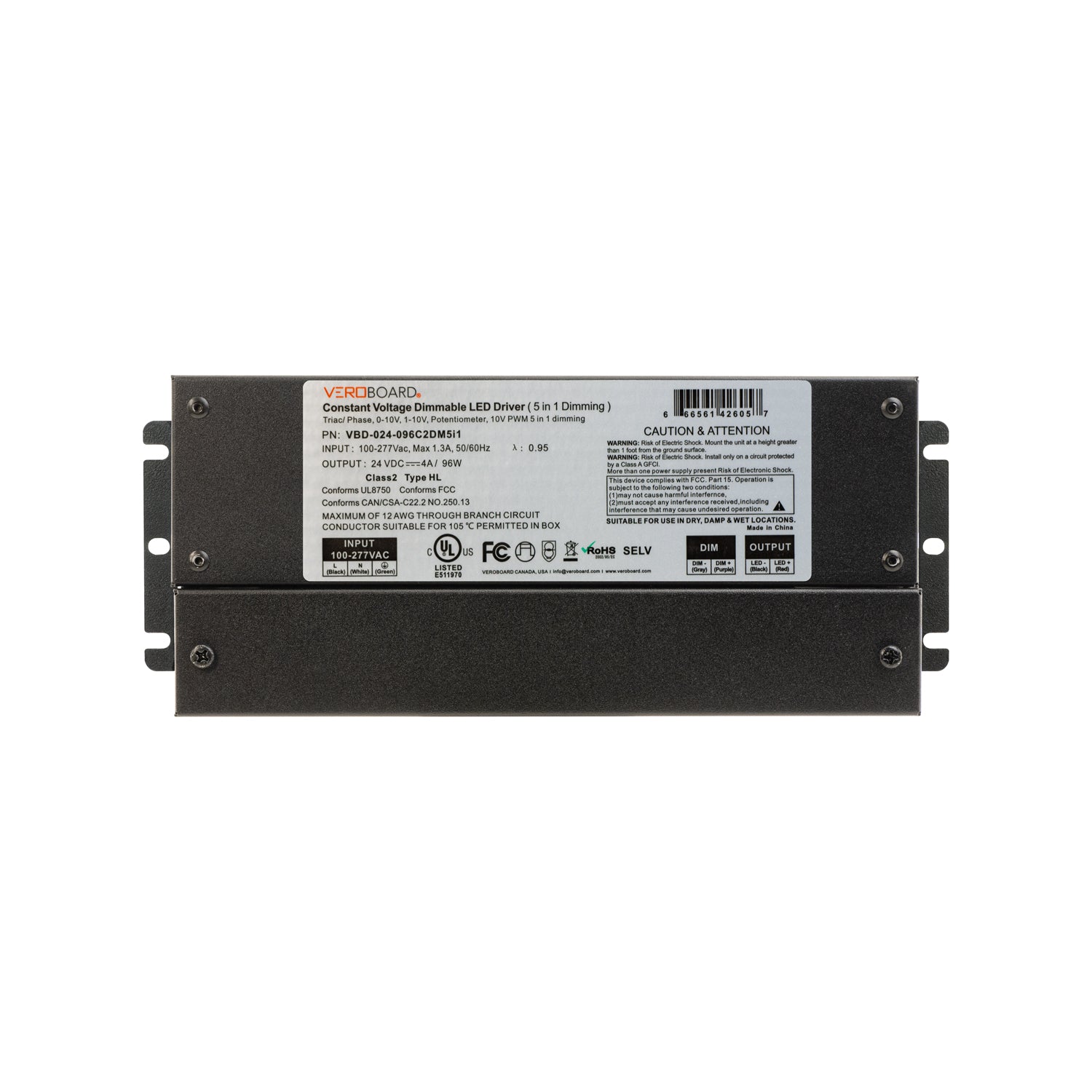 VBD-024-096C2DM5i1 Constant Voltage Dimmable Driver (5 in 1), Veroboard