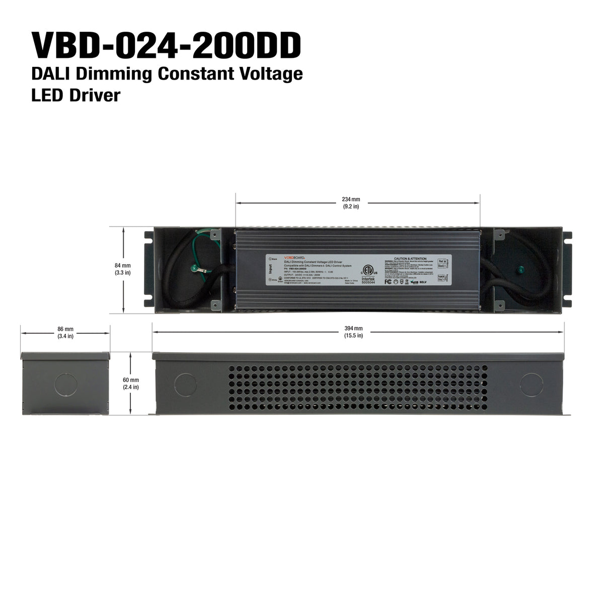 VBD-024-200DD Dali Dimmable Constant Voltage LED Driver, Veroboard