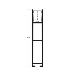 VBD-CH-H3 Narrow Black hanging Aluminum Channel 2.4Meters(94.4in) and 3Meters(118in), Veroboard