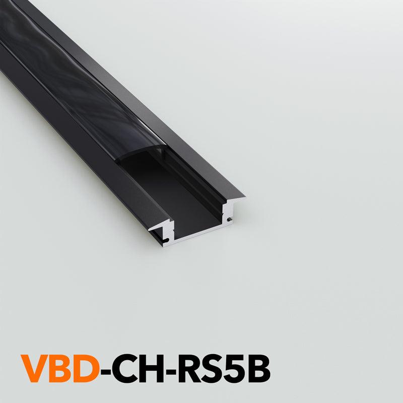 VBD-CH-RS5B Black Linear Aluminum Channel 2.4Meters(94.4in) and 3Meters(118in), Veroboard