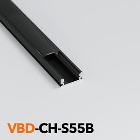 VBD-CH-S55B Black Linear Aluminum Channel 2.4Meters(94.4in) and 3Meters(118in), Veroboard