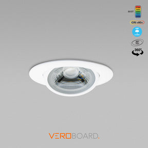 AD-LED-4-S12W-5CCTWH-EY, 4 inch Gimbal Adjustable Ceiling Light, Veroboard 
