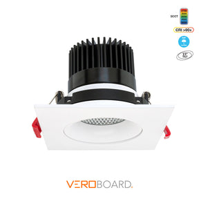 AD-35S12W-5CCTWH-REY-SQ, 3.5 inch 1 Head Regressed Gimbal Ceiling Light, Veroboard 