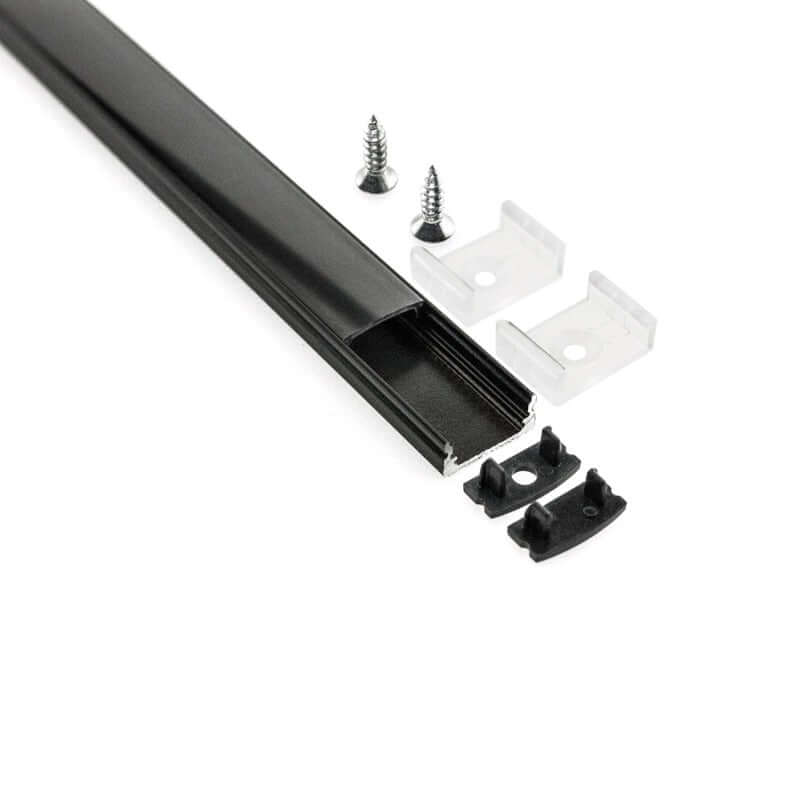 VBD-CH-S5B Black Low Profile Linear Aluminum Channel 2.4Meters(94.4in) and 3Meters(118in), Veroboard