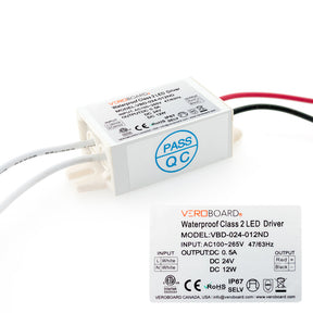 24V 12W Non-Dimmable Mini LED Driver VBD-024-012ND, Veroboard